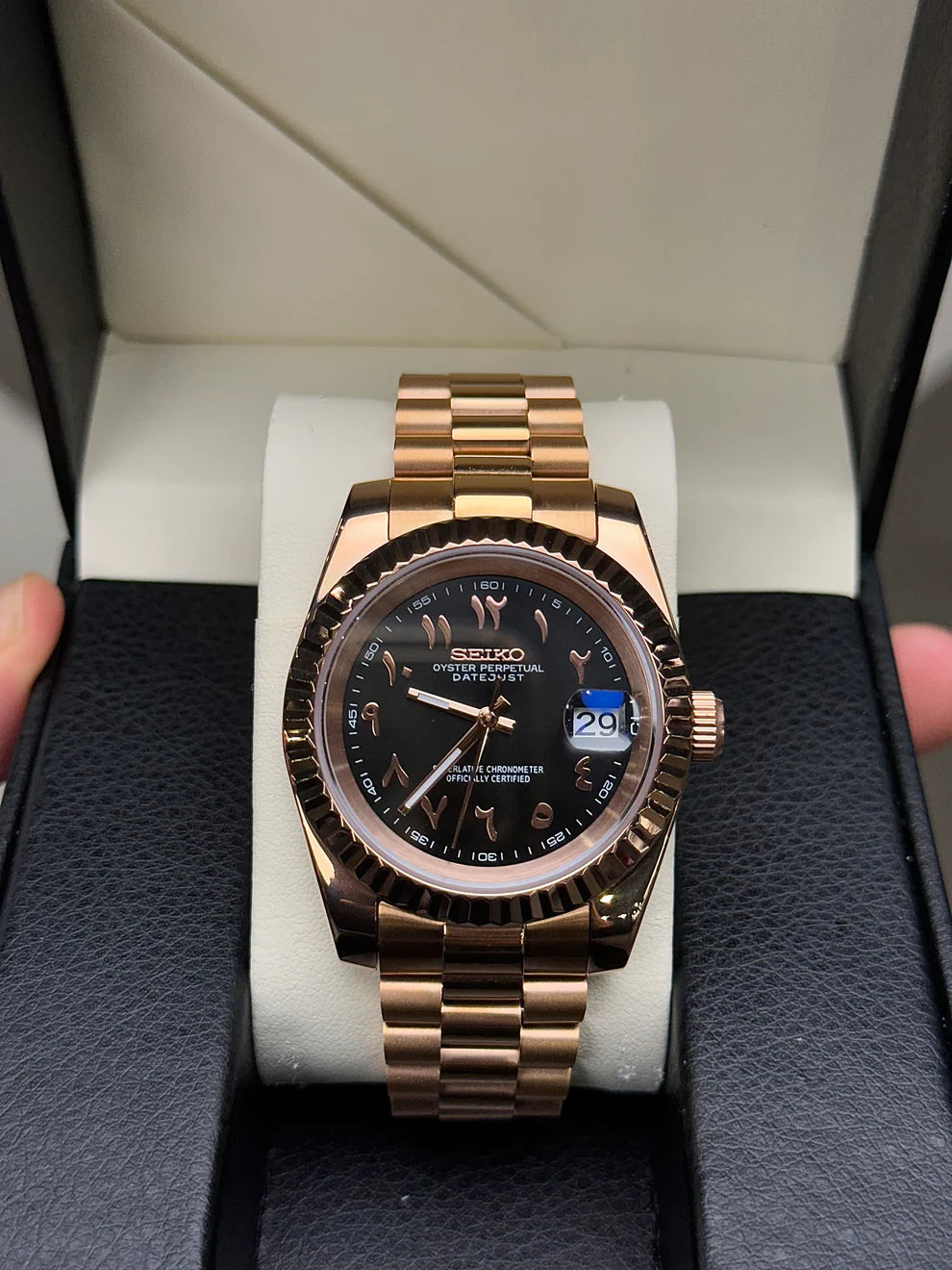 Rose Gold Chocolate Arabic Dial