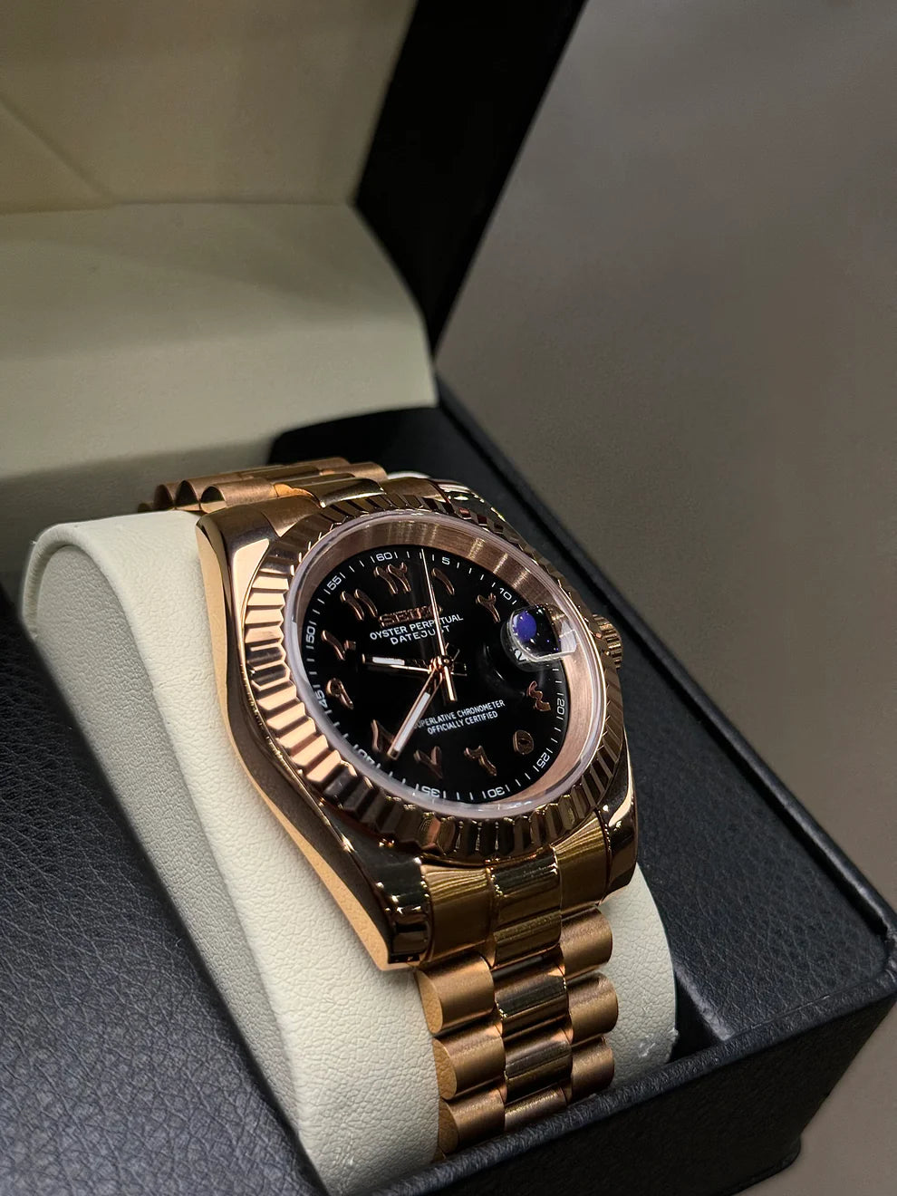 Rose Gold Chocolate Arabic Dial