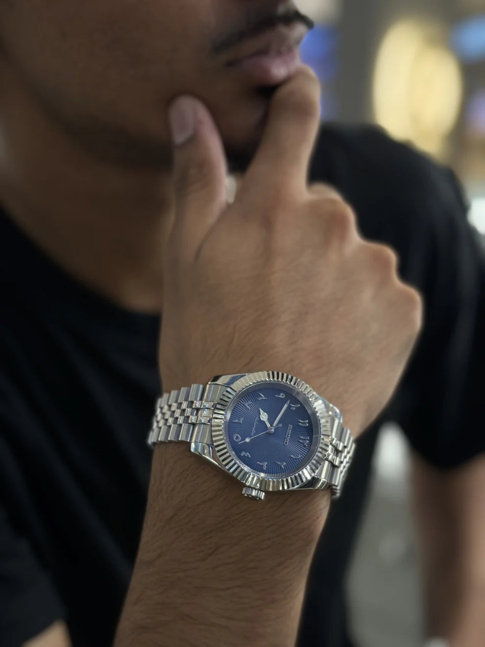 Ocean Blue Arabic Dial